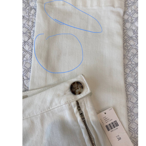 Pilcro Anthropologie High Rise Cropped White Denim Jeans Side Zip Size 30 NWT - Picture 14 of 14